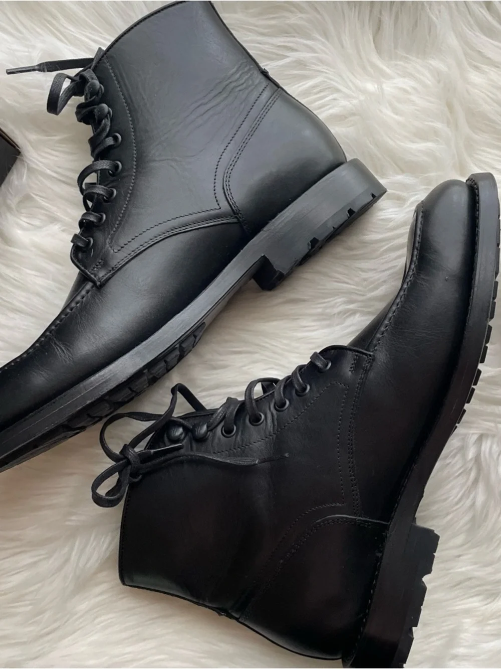 Frye Black Leather Lace-Up Men's Boots